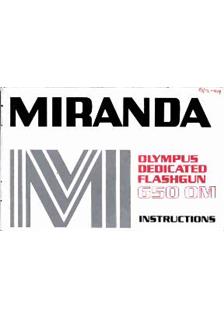 Miranda 650 OM manual. Camera Instructions.